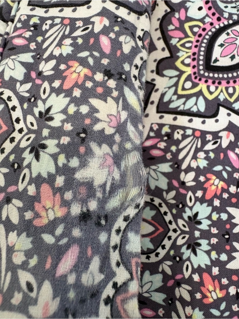 Vera Bradley Campus Backpack Bonbon Medallion Pattern Grey Pink Quilted Travel - Picture 4 of 15
